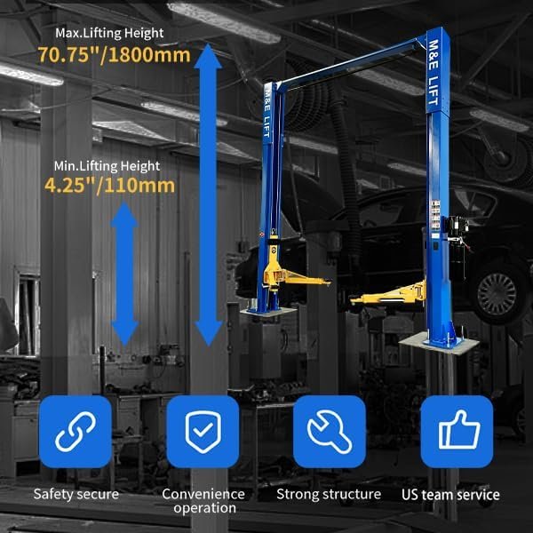 ME 2 Post Lift 11000lbs Two Post Lift Auto Lift Car Lift Hoist Equipment LM1100S