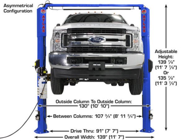 Atlas Platinum PVL-10 ALI Certified Two Post Lift 10,000 lbs. Capacity