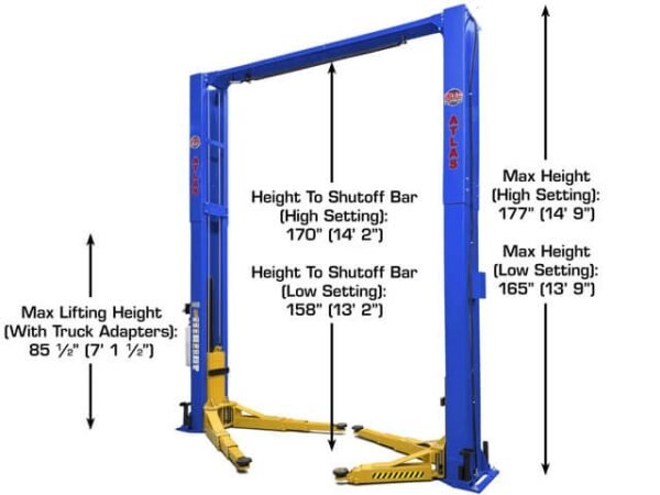 Atlas Platinum PVL-12 ALI Certified 12,000 Lbs. Capacity 2 Post Lift (Blue)
