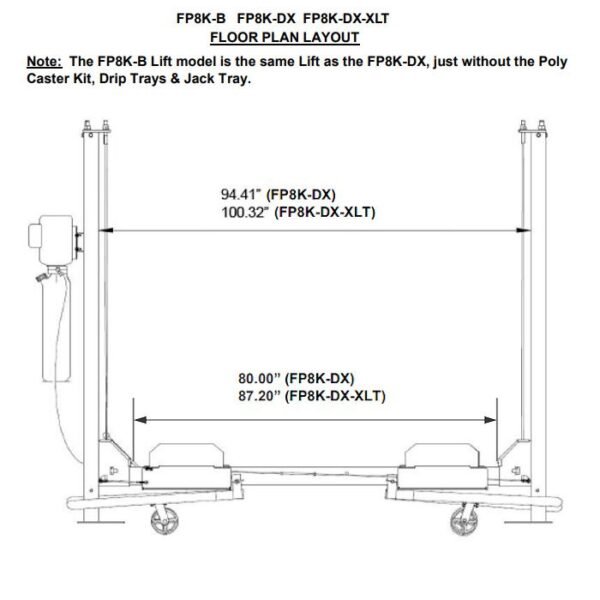 Tuxedo FP8K-DX Four Post Garage Lift